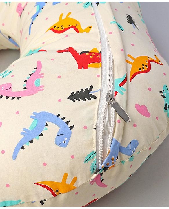 Babyhug Cotton Feeding Pillow Teddy Bear Print - Pink | Fits upto waist size 44 inches