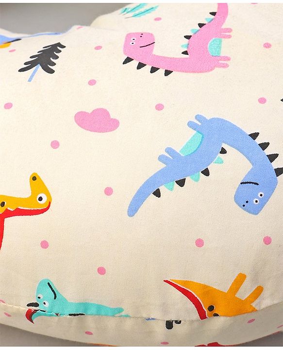 Babyhug Cotton Feeding Pillow Teddy Bear Print - Pink | Fits upto waist size 44 inches