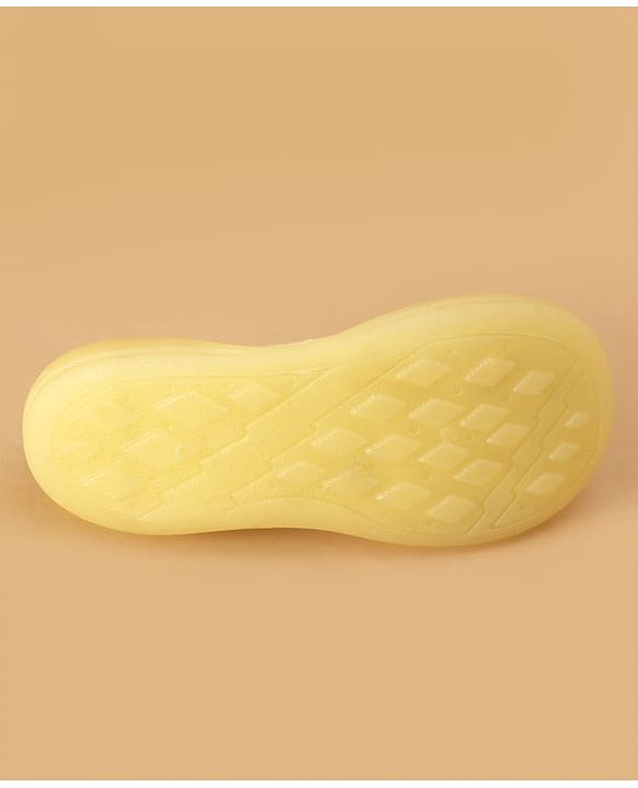 Cute Walk by Babyhug Solid Color Sock Shoes - Yellow