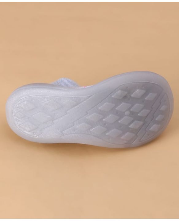 Cute Walk by Babyhug Slip On Sock Shoes with Triangle Design - Purple