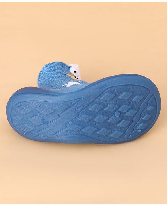 Cute Walk by Babyhug Sock Shoes With Star Design - Blue