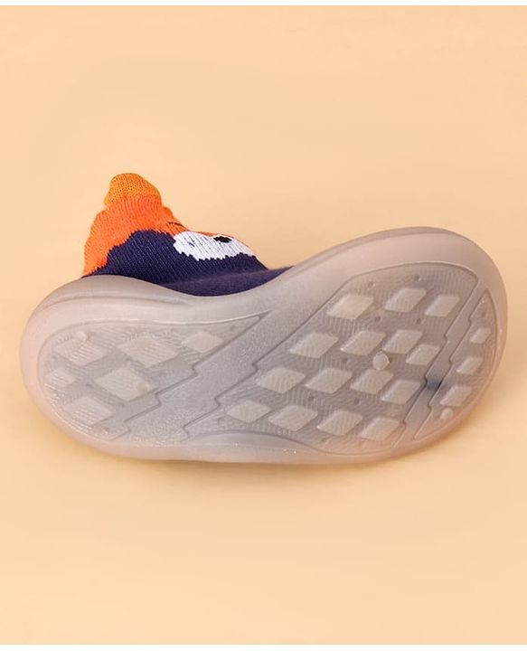 Cute Walk by Babyhug Slip On Sock Shoes With Animal Design - Blue
