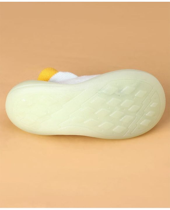 Cute Walk by Babyhug Slip On Sock Shoes with Ducky Design - Light Blue