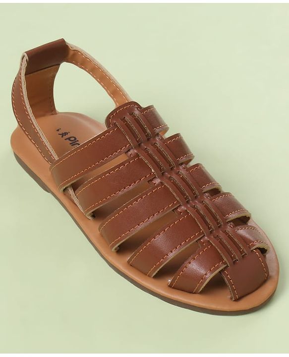 Pine Kids Back Strap Mojaris - Brown