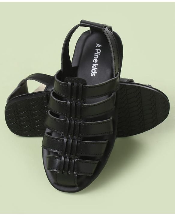 Pine Kids Back Strap Mojaris - Brown