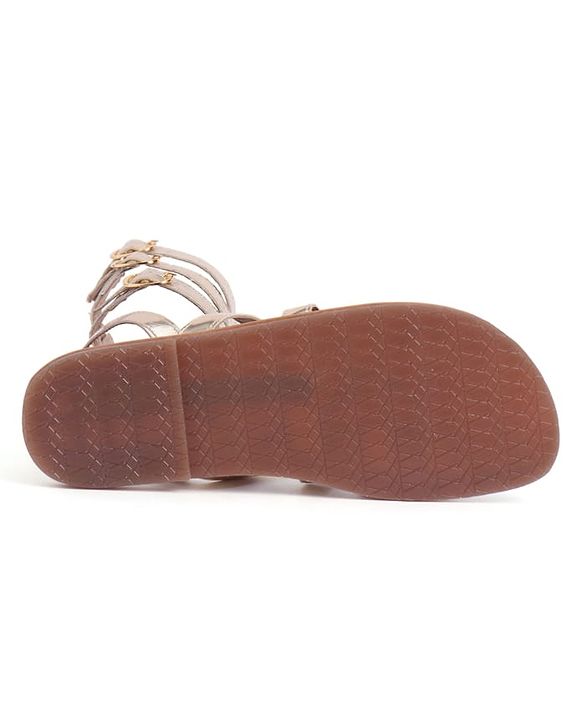 Pine Kids Gladiator Roman Zip Closure Sandals - Silver