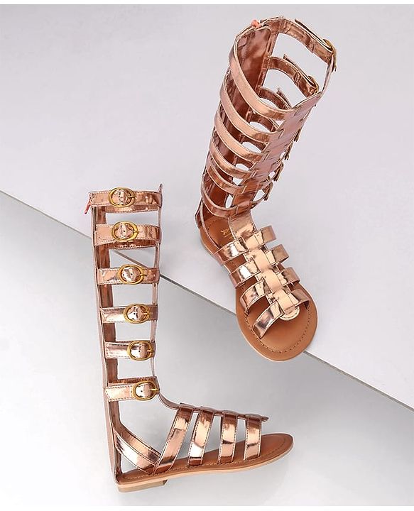 Pine Kids Gladiator Roman Sandals - Golden