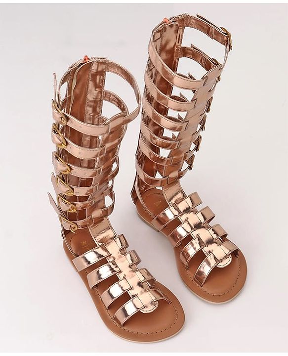 Pine Kids Gladiator Roman Sandals - Golden