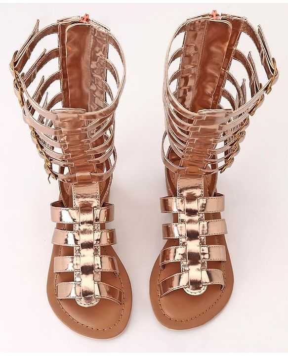 Pine Kids Gladiator Roman Sandals - Golden