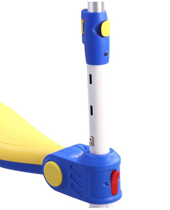 Babyhug Leo 2 in 1 Kids 3 Wheel Kick Scooter with Foldable Seat with LED - Blue| 3 Level Adjustable Handle| Foldable Design| Toy for 3 to 12 Yrs Boys & Girls| Sport Gift| Physical Activity| Wide Deck