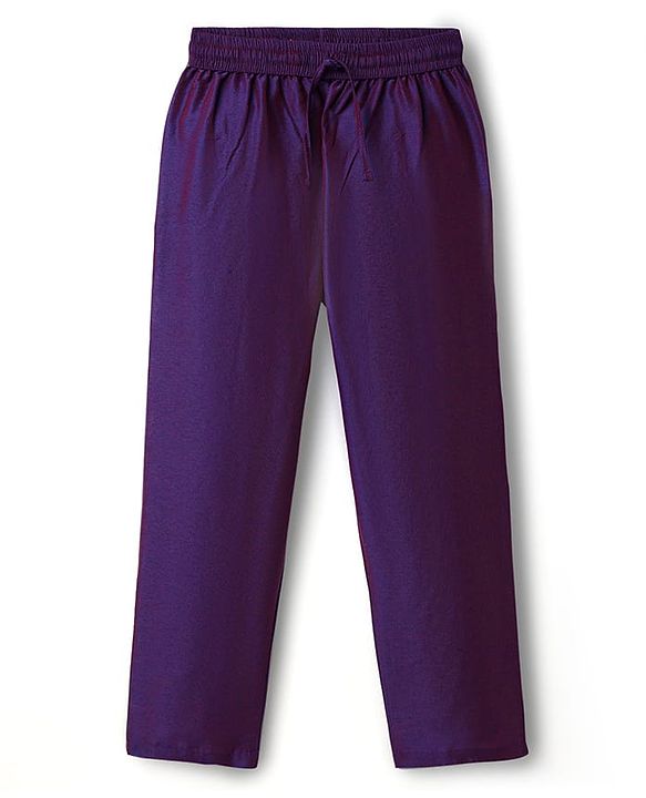 Pine Kids Woven Full Sleeves Kurta Pajama Set With Sequin Detailing - Purple