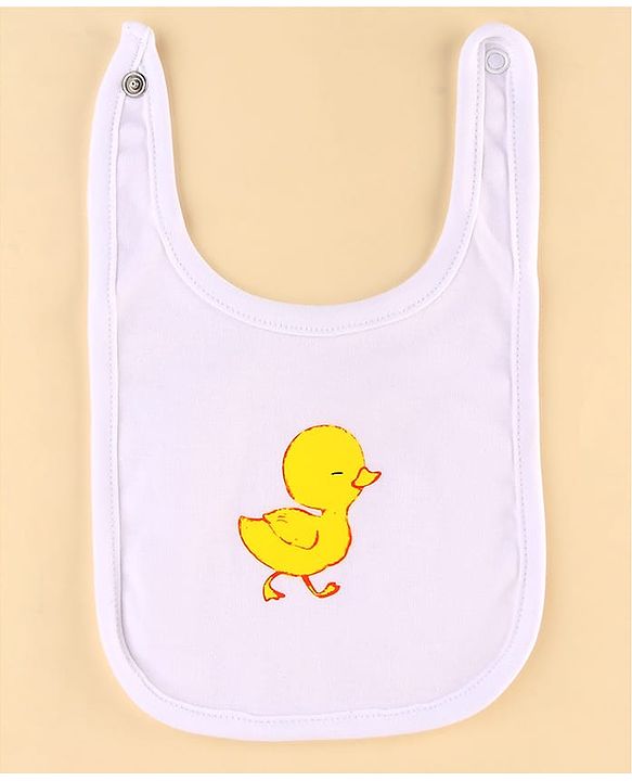 Babyhug 100% Cotton Knit Baby Gift Set With Duck Print - White