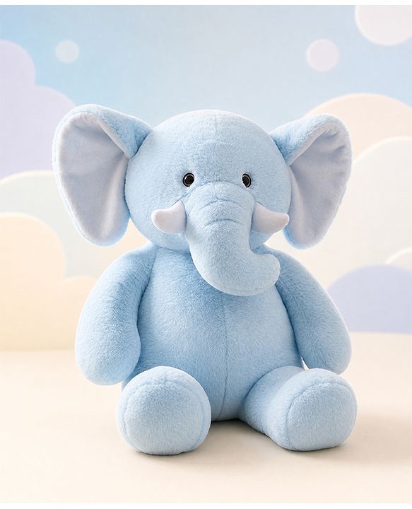 Babyhug Elephant Soft Toy Light Blue - Height 65 cm