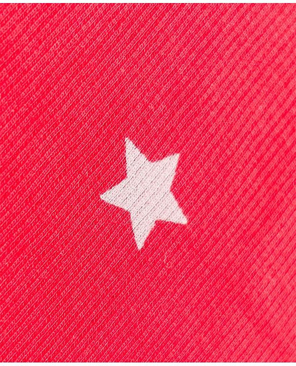 Babyhug Cotton Knit Full Sleeves Co-ords Night Suit With Star Print - Red