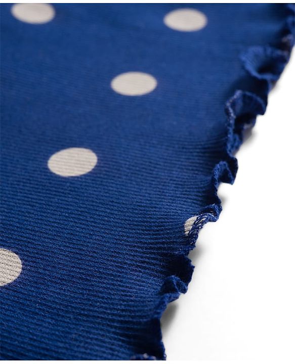 Babyhug Cotton Knit Full Sleeves Winter Wear Co-ords Night Suit With Polka Dot Print - Navy Blue