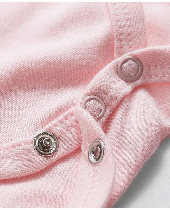 Babyhug 100% Cotton Interlock Knit Full Sleeves Onesie with Hairband & Christmas Print - Pink