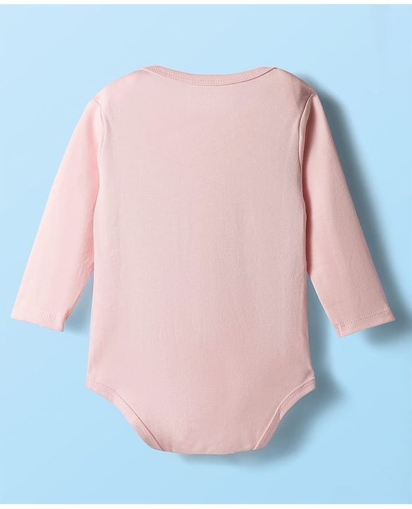 Babyhug 100% Cotton Interlock Knit Full Sleeves Onesie with Hairband & Christmas Print - Pink