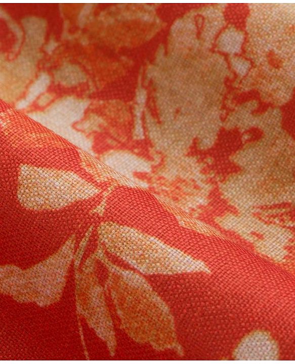 Pine Kids Woven Full Sleeves Kurta Pyjama Set With Floral Print - Orange