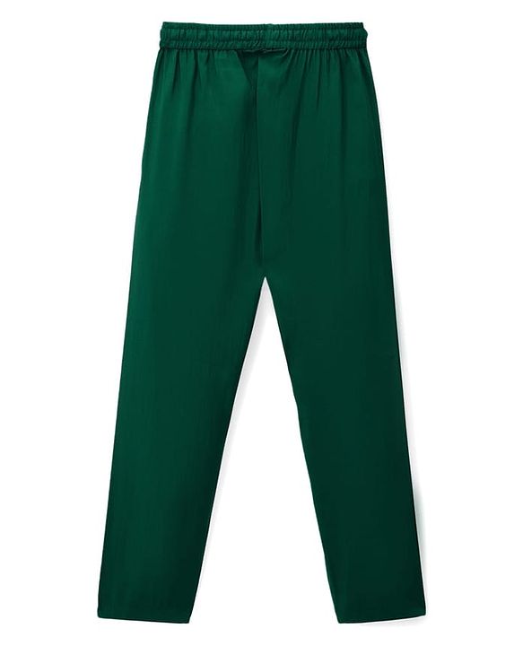 Pine Kids Woven Full Sleeves Kurta Pyjama Set With Embroidered Nehru Jacket - Green