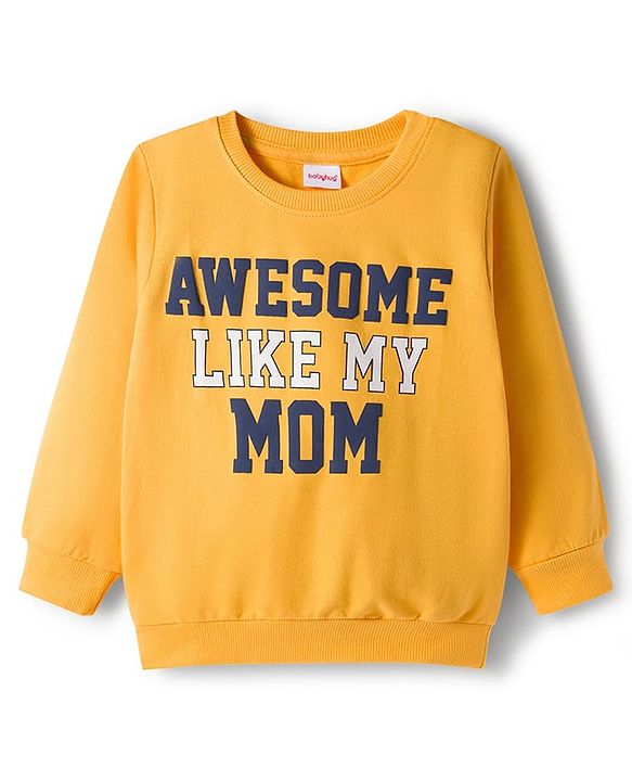 Babyhug Cotton Knit Full Sleeves Sweatshirts With Text Graphics Pack of 2 - Green & Yellow