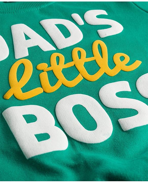 Babyhug Cotton Knit Full Sleeves Sweatshirts With Text Graphics Pack of 2 - Green & Yellow