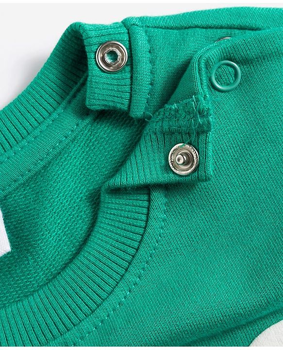 Babyhug Cotton Knit Full Sleeves Sweatshirts With Text Graphics Pack of 2 - Green & Yellow