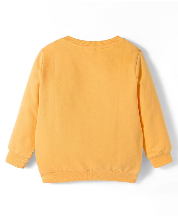 Babyhug Cotton Knit Full Sleeves Sweatshirts with Happy Days Text Print Pack of 2 - Yellow & Dark Green