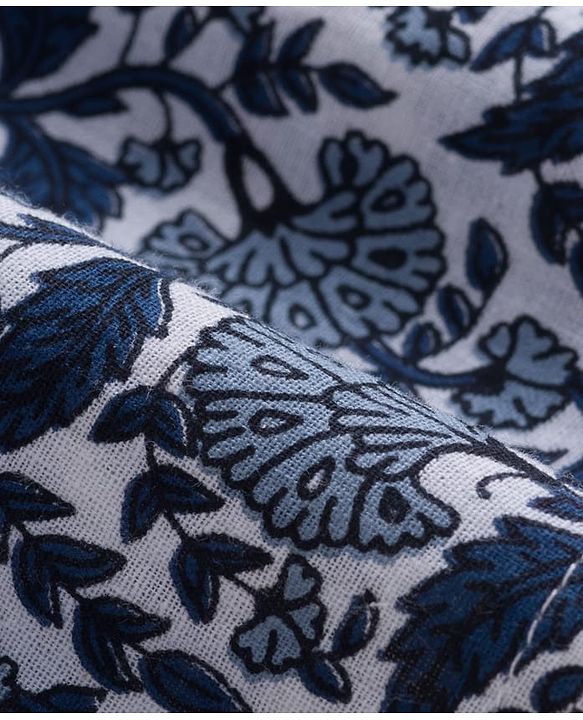 Pine Kids Cotton Woven Full Sleeves Printed Kurta - Blue