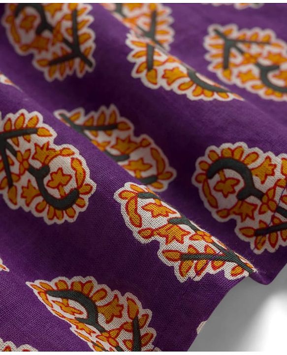 Pine Kids Cotton Woven Full Sleeves Kurta with Floral Print - Purple