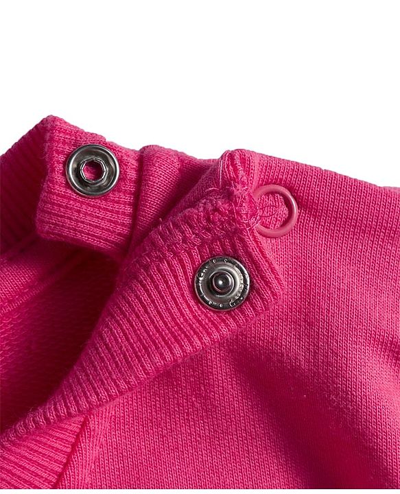 Babyhug Cotton Knit Full Sleeves Sweatshirt With Floral Graphics - Pink
