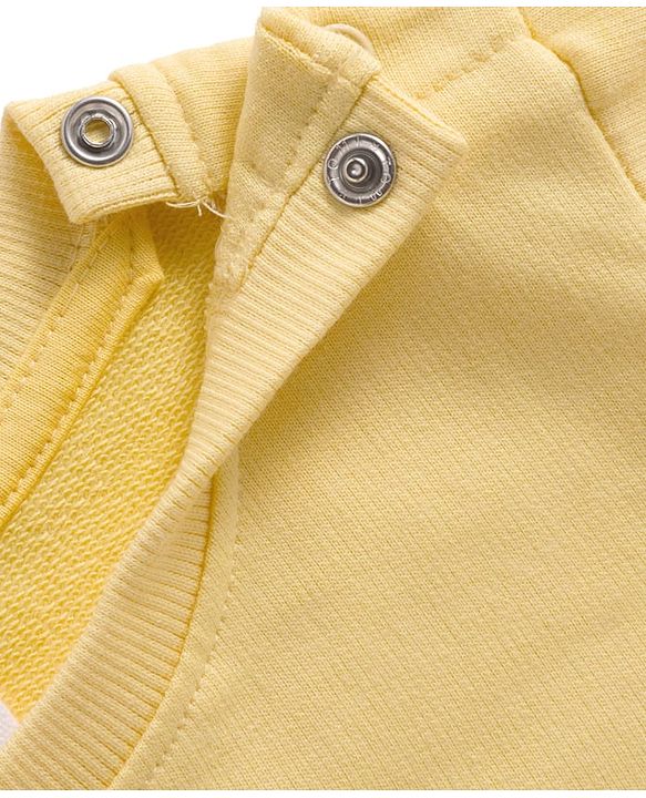 Babyhug Cotton Knit Full Sleeves Sweatshirt with Unicorn Graphics - Yellow