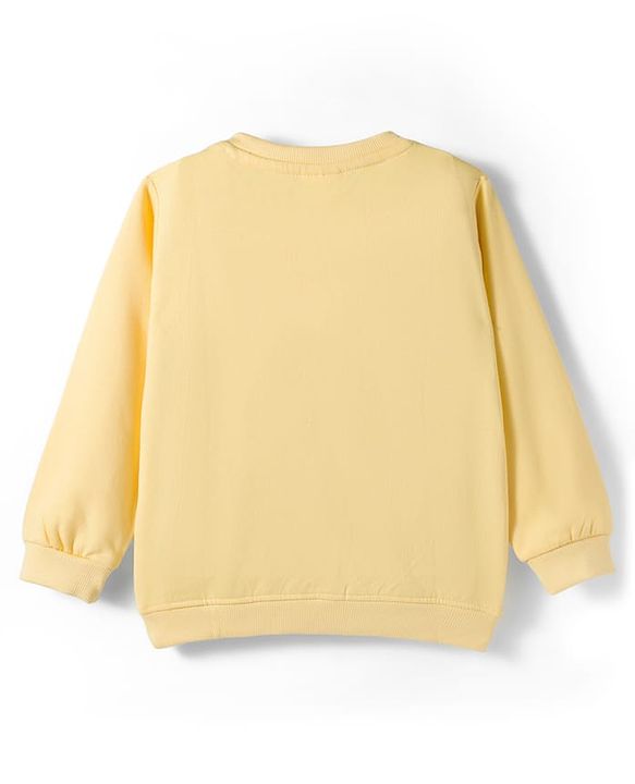 Babyhug Cotton Knit Full Sleeves Sweatshirt with Unicorn Graphics - Yellow
