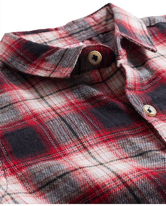 Babyhug Cotton Woven Full Sleeves Checks Shirt & Jeans Set - Maroon & Black