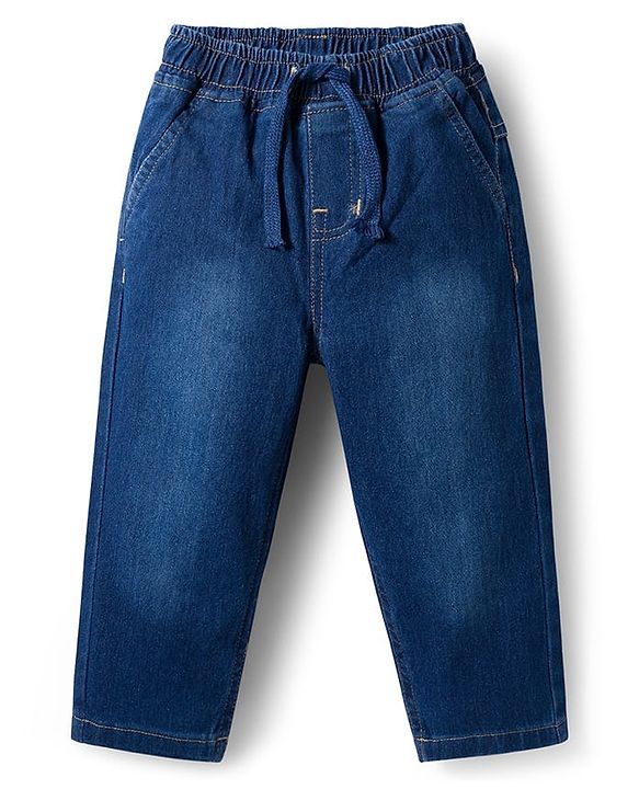 Babyhug Cotton Woven Full Sleeves Solid Color Shirt & Jeans Set - Red & Blue