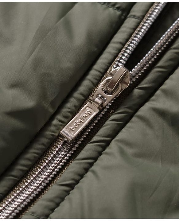 Babyhug Woven Full Sleeves Hooded Padded Jacket with Floral Applique & Belt - Olive Green