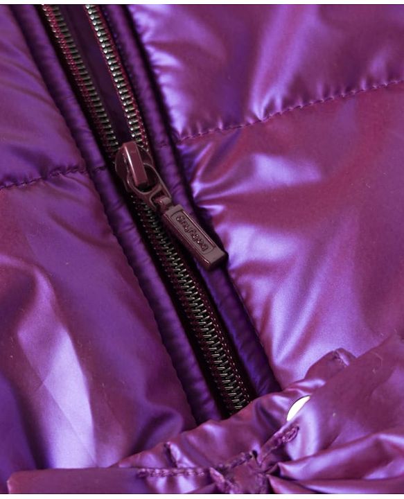 Babyhug Woven Full Sleeves Knee Length Hooded Padded Jacket with Bow Applique - Purple