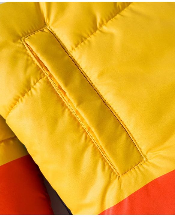 Babyhug Woven Full Sleeves Hooded Padded Jacket with Color Block - Multicolor