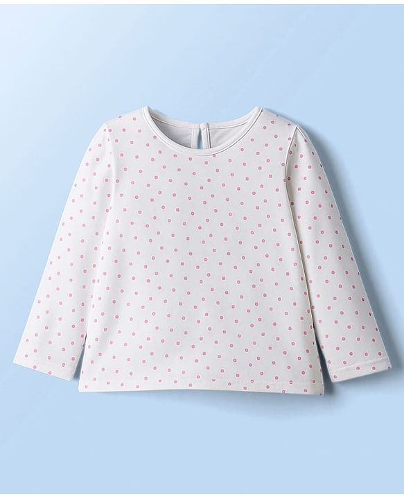 Babyhug Cotton Woven Full Sleeves Frock With Polka Dot Printed Inner Tee & Sling Bag - Lavender