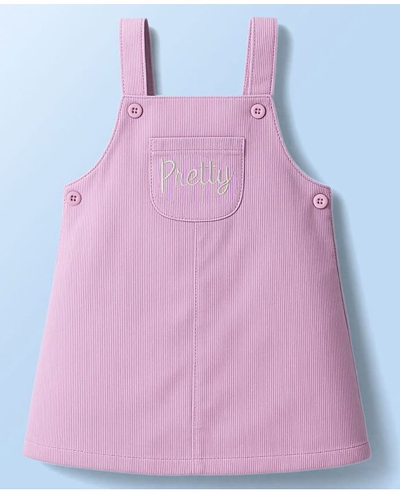 Babyhug Cotton Woven Full Sleeves Frock With Polka Dot Printed Inner Tee & Sling Bag - Lavender