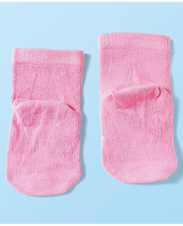 Cute Walk by Babyhug Knit Anti Bacterial Ankle Length Socks With Animal Design Pack of 3 - Multicolor