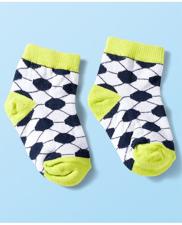 Cute Walk by Babyhug Knit Anti Bacterial Ankle Length Socks With Sports Design Pack of 3 - Multicolor