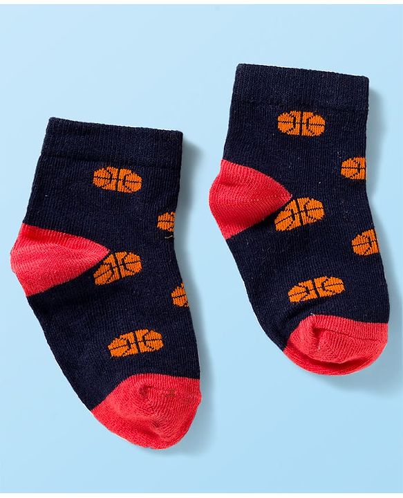 Cute Walk by Babyhug Knit Anti Bacterial Ankle Length Socks With Sports Design Pack of 3 - Multicolor