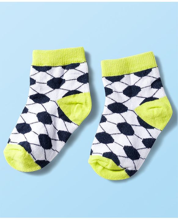 Cute Walk by Babyhug Knit Anti Bacterial Ankle Length Socks With Sports Design Pack of 3 - Multicolor