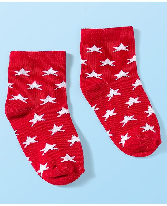 Cute Walk by Babyhug Knit Anti Bacterial Ankle Length Socks With Stripes & Star Design Pack of 3 - Multicolor