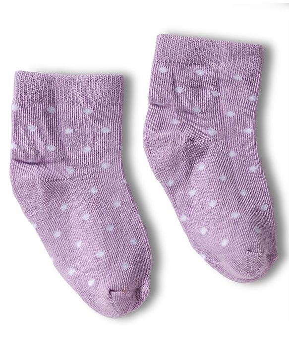 Cute Walk by Babyhug Knit Anti Bacterial Ankle Length Socks With Polka Dot Design Pack of 3 - Multicolor