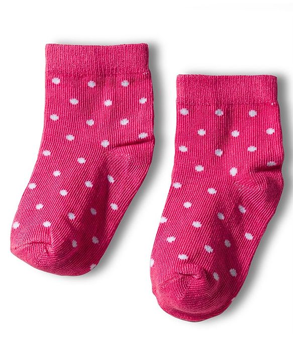 Cute Walk by Babyhug Knit Anti Bacterial Ankle Length Socks With Polka Dot Design Pack of 3 - Multicolor