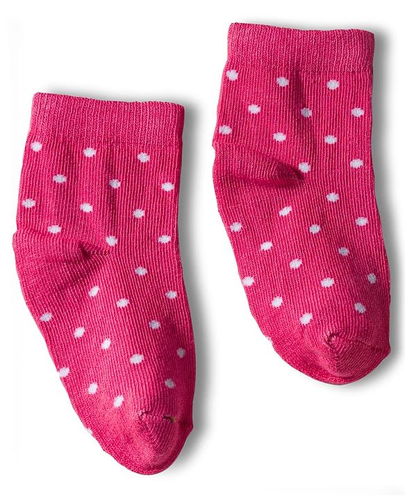 Cute Walk by Babyhug Knit Anti Bacterial Ankle Length Socks With Polka Dot Design Pack of 3 - Multicolor