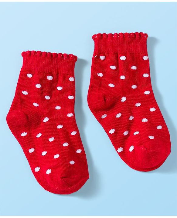 Cute Walk by Babyhug Knit Anti Bacterial Ankle Length Socks With Polka Dot & Strawberry Design Pack of 3 - Multicolor