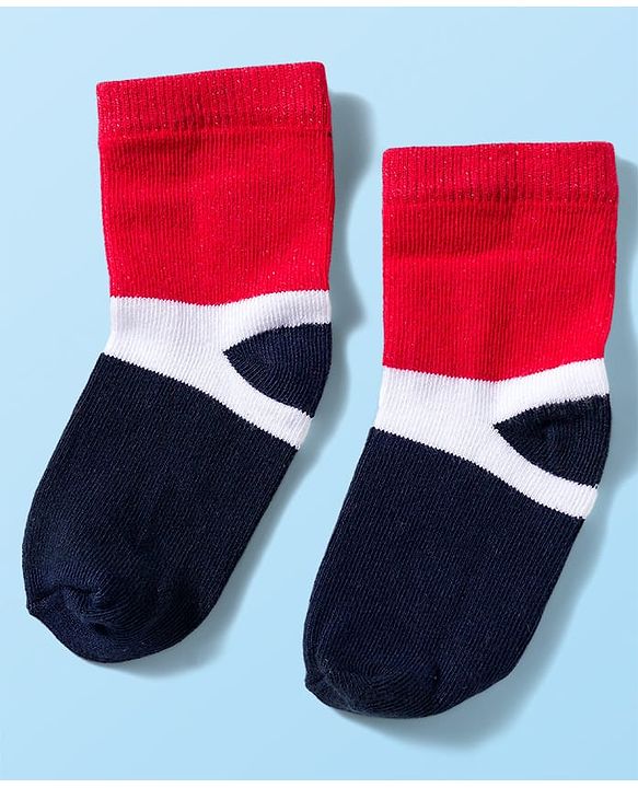Cute Walk by Babyhug Knit Anti Bacterial Ankle Length Socks With Stripes & Star Design Pack of 5 - Multicolor