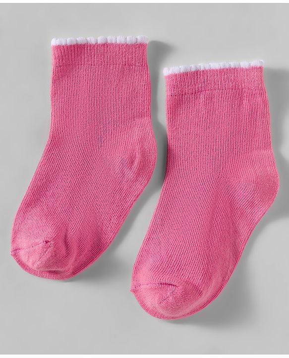 Cute Walk by Babyhug Knit Anti Bacterial Ankle Length Socks With Stripes & Floral Design Pack of 3 - Multicolor